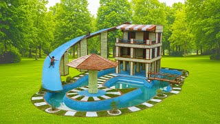 Building a Miniature Dream Resort with a Bamboo House, Swimming Pool & Water Slide!