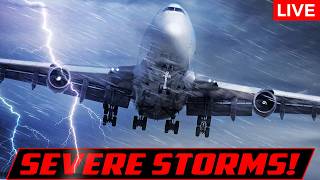 🔴LIVE-AHEAD of SEVERE STORM RISK TODAY at CHICAGO O'HARE AIRPORT | AVGEEK ORD PLANE SPOTTING | RAIN