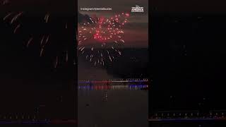 Fireworks and drones light up the sky in New Hope, Pa.
