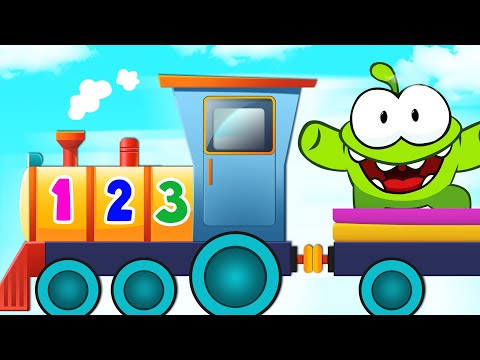 Om Nom viaja en tren y estudia los números /Dibujos animados educativos para niños