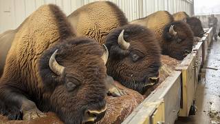 Bison Farming Like You’ve Never Seen 💥 How America Turns Wild Bison into Tons of Meat