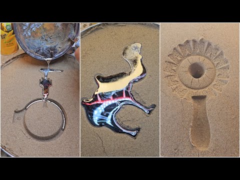 صهر المعادن على الرمال ASMR ساعة واحدة |metal smelting  on Sand Asmr      #satisfying