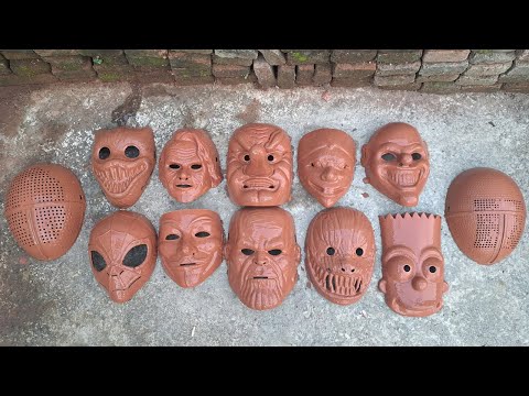 Membersihkan Mainan Topeng Cepot,Ultraman,Joker,Badut,Hacker,Upin Ipin,Ondel Ondel,Babi,Squid Game