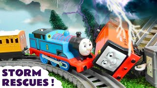 Can Thomas Annie and Clarabel rescue the Trains from the Storm?