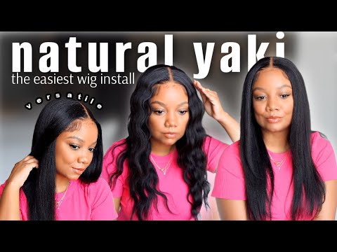 The Best Yaki Wig | Silk Press | VIRAL 5*5 HD Natural Yaki Wig Install | Nadula Hair