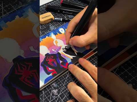 Pintando a Spiderman y Gwen🔥🕷️❤️ #spiderman #milesmorales #gwenstacy #ilustracion #dibujo