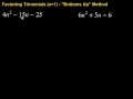 Factoring Trinomials Using the Bottoms Up Method