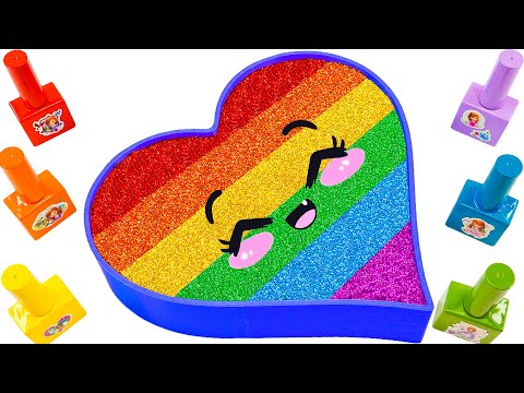 Satisfying Video l How To Make Cute Rainbow Heart Bathtub With Glitter Slime l Amazing Ideas By YoYo