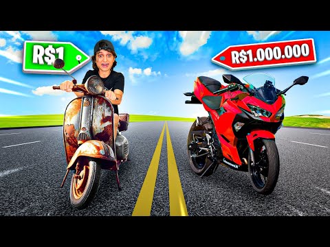 24 HORAS NA MOTO DE R$1 VS R$1 MILHÃO DE REAIS!!