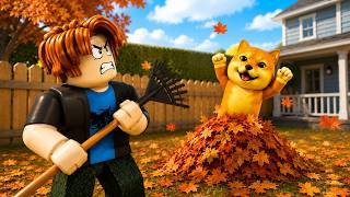 Tôi dọn lá còn con chó của tôi thì phá #roblox