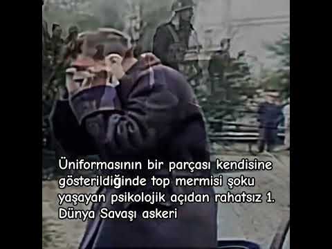 Psychologically disturbed WorldWar1 soldier who experiences shell shock when shown part of h uniform