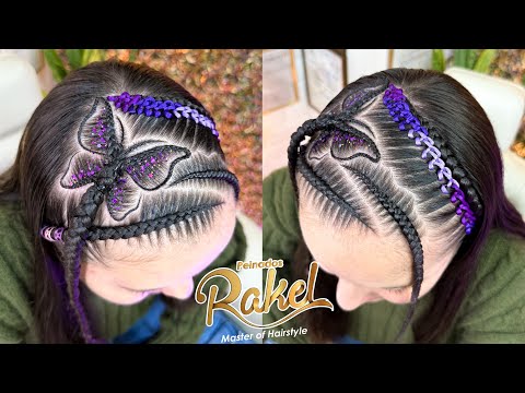 Peinado Infantil/ Mariposa Delineada Con Encintado/ Peinados Rakel