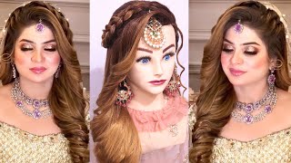 Beautiful Curly Hairstyles For Wedding Party l Bridal Hairstyles Kashee's l Walima Bridal hairstyles