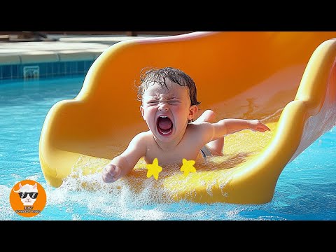 WATER SLIDE BABY - Baby Crying with Slide Water FAIL #2 💦 Funny Baby Videos | Just Funniest