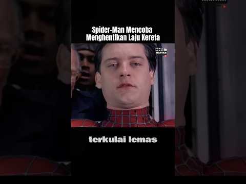 Spider-Man menghentikan laju kereta #ulasanfilm #spiderman