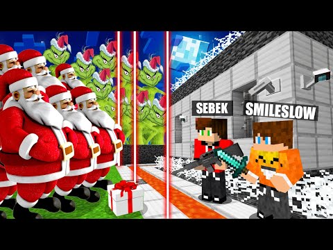 TAJNA BAZA Z PREZENTAMI vs 1000 GRINCH i ŚWIĘTYCH MIKOŁAJÓW w Minecraft!