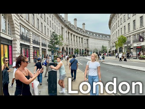 London Summer Walk | 4K HDR Virtual Walking Tour around the City |Trafalgar Square to Oxford Street