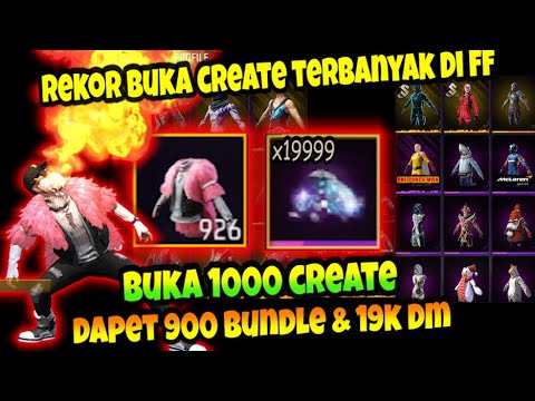 HOKI BANGET ! BUKA CREATE FF TERBANYAK dpt 900 BUNDLE & DM - REKOR BUKA BANYAK LOOT CREATE FREE FIRE