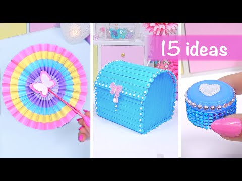 15 Easy paper crafts and cute gift ideas / Paper crafts DIY / School crafts / Miniature crafts