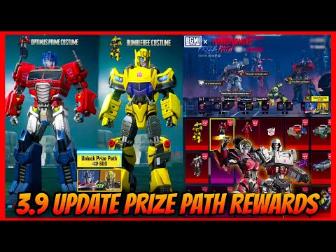 🔥BGMI 3.9 Update: Transformers PRIZE PATH Rewards | Speed Drift | Next Prize path Release date