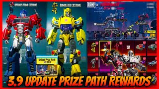 🔥BGMI 3.9 Update: Transformers PRIZE PATH Rewards | Speed Drift | Next Prize path Release date