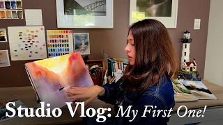 My Very First Artist Studio Vlog: What I am Currently Working On | Welcome to my Watercolour Studio