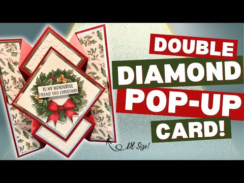 NO DIES Needed! | Slimline/DL Double Diamond Pop-Up Card!