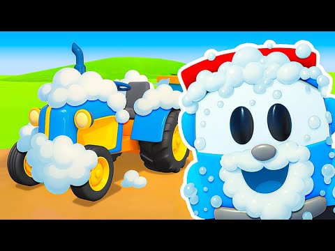 Vamos construir um lava-jato com Léo, o caminhão! Desenho animado infantil. Desenhos animados