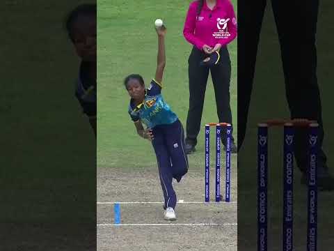 Chamudi Praboda dismatles Windies with three-for and earns the @aramco POTM award 🎖️ #U19WorldCup