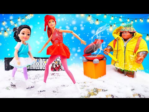 Vendas no Frio: A Boneca Barbie e a Nova Pista de Gelo! Vídeo Infantil