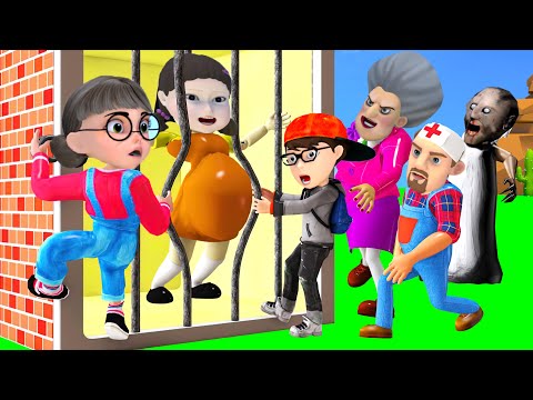 Scary Teacher 3D vs Squid Game 2 Help Squid Doll escape From Prison 5 Time Challenge