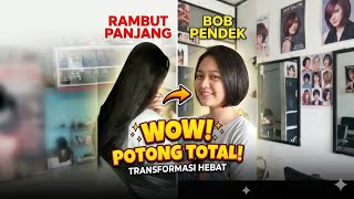 Wow Berani Banget Potong Rambut Panjang ke Pendek 😮✂️❤️‍🔥