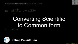 Converting Scientific to Common form