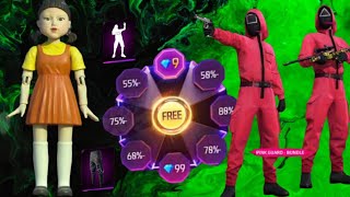 Free fire lucky wheel squid game lucky wheel event#samsung #para