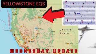 Earthquake activity continues at Yellowstone. Two massive eruptions on the Sun last night. WED