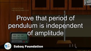 Prove that period of pendulum is independent of amplitude