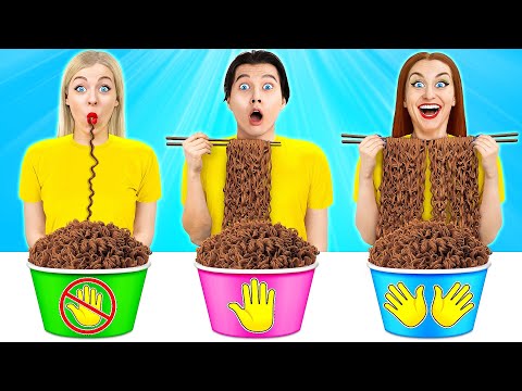 कोई हाथ नहीं या एक हाथ या दो हाथ से खाने का चैलेंज | खाद्य लड़ाई Multi DO Food Challenge