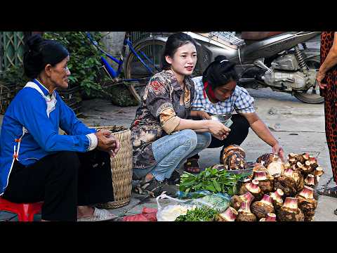 Harvest highland taro and bring it to the market to sell - Enjoy fast food at the market - Ms Yang