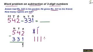 Word problem on subtraction of 3-digit numbers