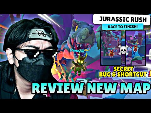 REVIEW NEW MAP JURASSIC RUSH I FOUND NEW SECRET SHORTCUT AND NEW BUG 😱 NEW UPDATE STUMBLE GUYS 0.88