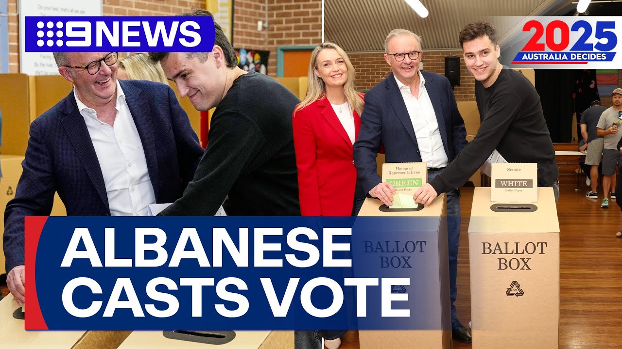 Anthony Albanese casts his vote for the 2025 Federal Election | 9 News Australia