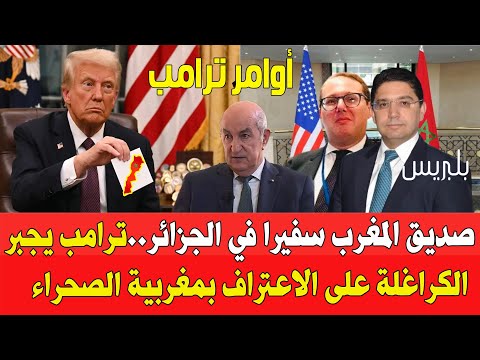 عاجل الرئيس الأمريكي ترامب يجبر الجزائر على الاعتراف بمغربية الصحراء ويعين صديق المغرب سفيرا