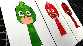 Dibujo All Phases in New Incredibox Sprunki Oc of Gekko (from PJ Masks): From Phase 1 to Phase 3