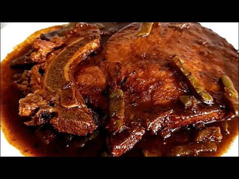 Chuletas Ahumadas en salsa de chile pasilla 🤩CHULETAS DE PUERCO EN CHILE PASILLA RECETA|| CHULETAS