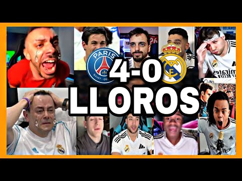MEJORES REACCIONES y LLOROS MADRIDISTAS al PSG 4-0 REAL MADRID