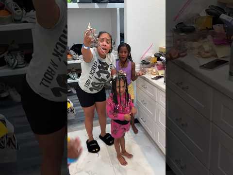 Dad gets mad at mom after making Londyn hair fall out #shorts