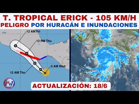 La Tormenta Erick sigue Intensificándose. Avisos de Huracán e Inundaciones