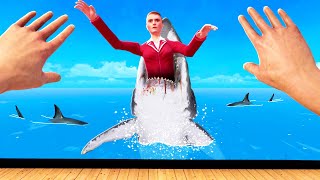 Throwing MY FRIEND into SHARK WATERS (Newtons Playground VR Gameplay)