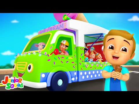 Wheels On The Ice Cream Truck, Car Cartoon Videos for Kids & Fun Song