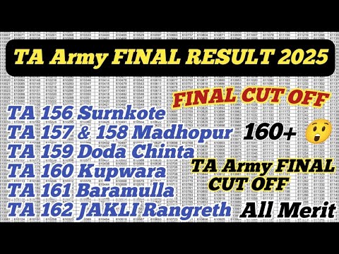 TA Army FINAL RESULT 2025 ll TA Army FINAL CUT OFF 2025 ll TA Army FINAL Merit 2025 ll CUT OFF 😲